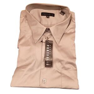 17-1/2 Neck 32/33 Perry Ellis Portfolio Silver Gray Collar Stays Dress Shirt